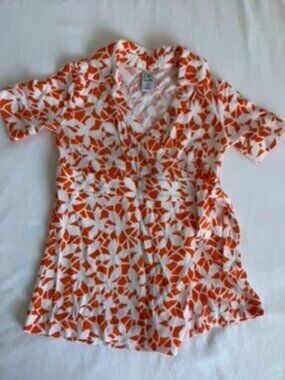 DVF for babyGap Diane von Furstenberg Orange Print Wrap Dress Girls 2T